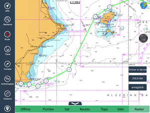 Parcours de navigation de Carthag&egrave;ne &agrave; Ibiza